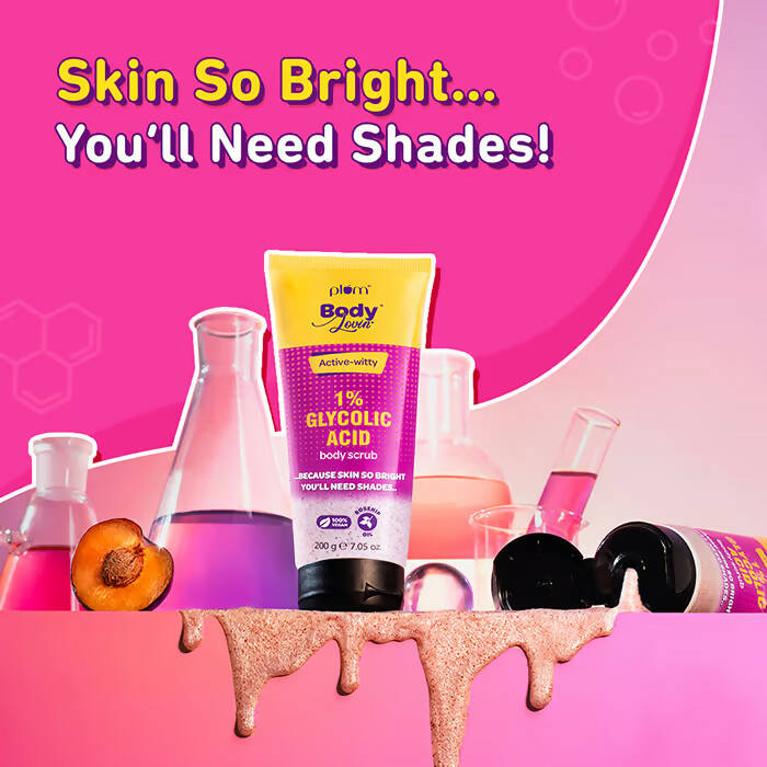 Plum BodyLovin Active-witty 1% Glycolic Acid Body Scrub - Distacart