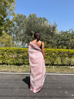Thumbnail for Vamsee Pink Organza Saree - Distacart