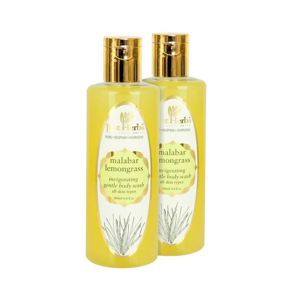 Just Herbs Malabar Lemongrass Invigorating Gentle Body Wash pack of 2