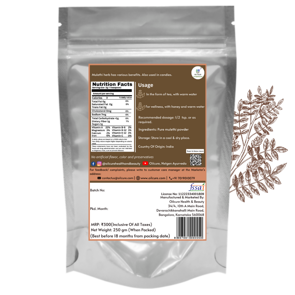 Nxtgen Ayurveda Mulethi / Yashtimadhu Powder - Distacart