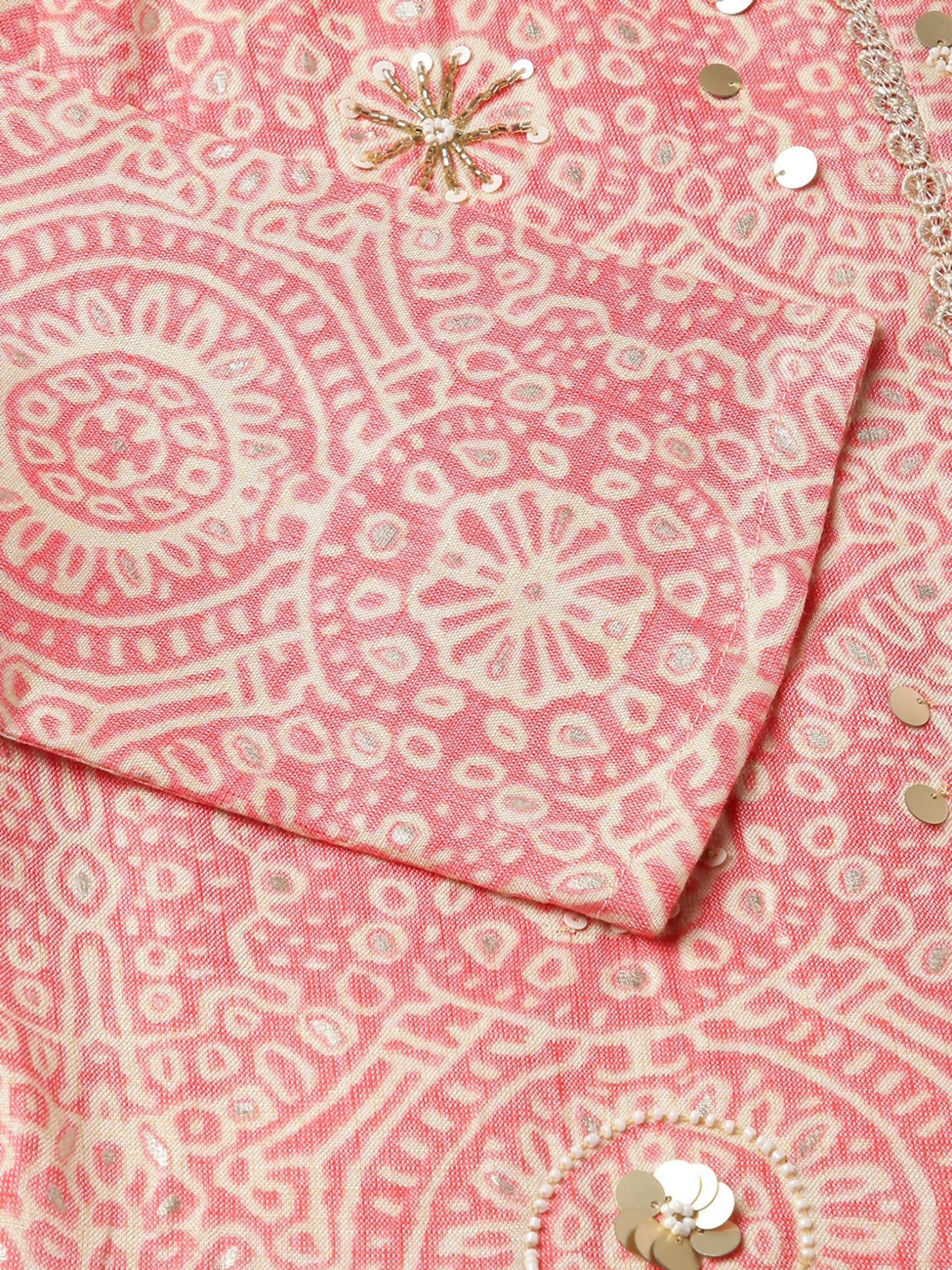 Peach Chiffon Paisley Printed Top - Himanshi - Distacart