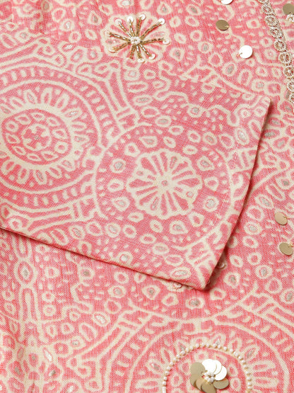 Peach Chiffon Paisley Printed Top - Himanshi - Distacart