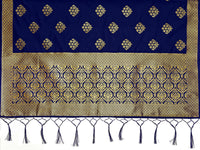 Thumbnail for Mimosa Women's Floral Art Silk Navy Blue Dupatta - Distacart
