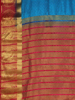 Thumbnail for Kalamandir Floral Blue Pashmina Saree