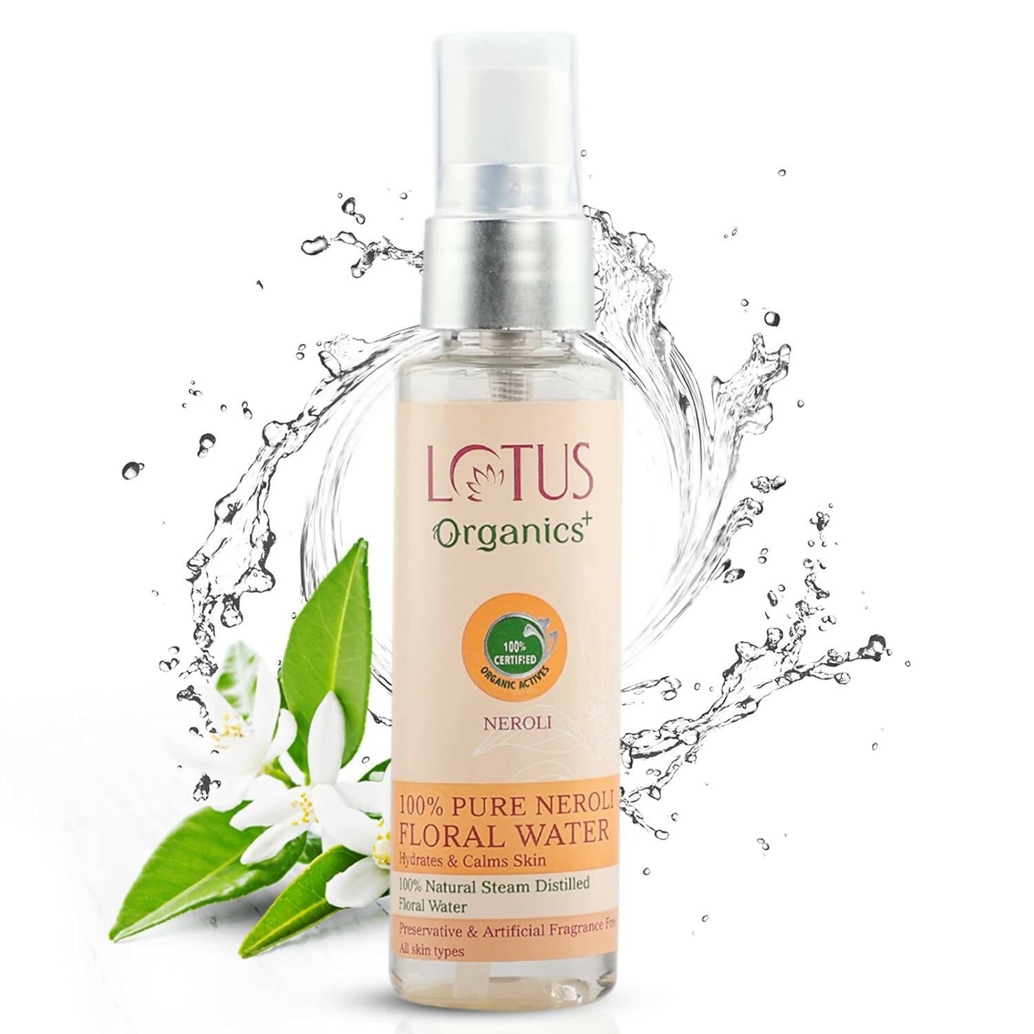 Lotus Organics+ 100% Pure Neroli Floral Water - Distacart