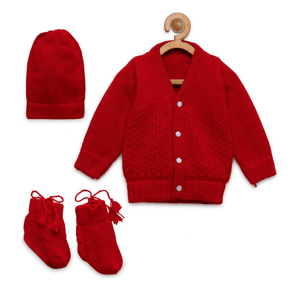 Chutput Kids Cute Red Coloured Solid Pullover Sweater - Distacart