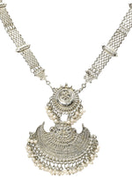 Thumbnail for Mominos Fashion Johar Kamal Silver-Plated Brass Finish Rani Haar Statement Necklace For Women - Distacart