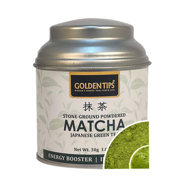 Golden Tips Japanese Matcha Green Tea Powder - Tin Box Round - Distacart