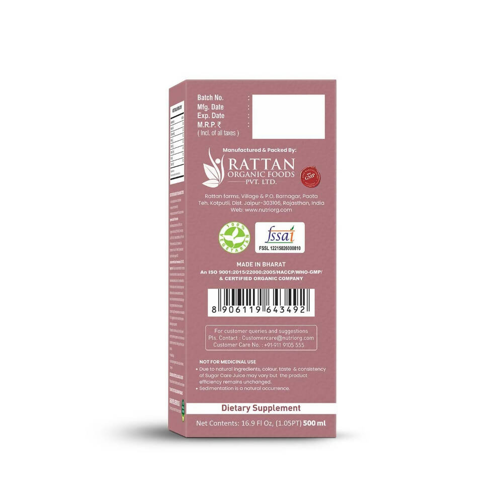 Nutriorg Sugar Care Juice - Distacart