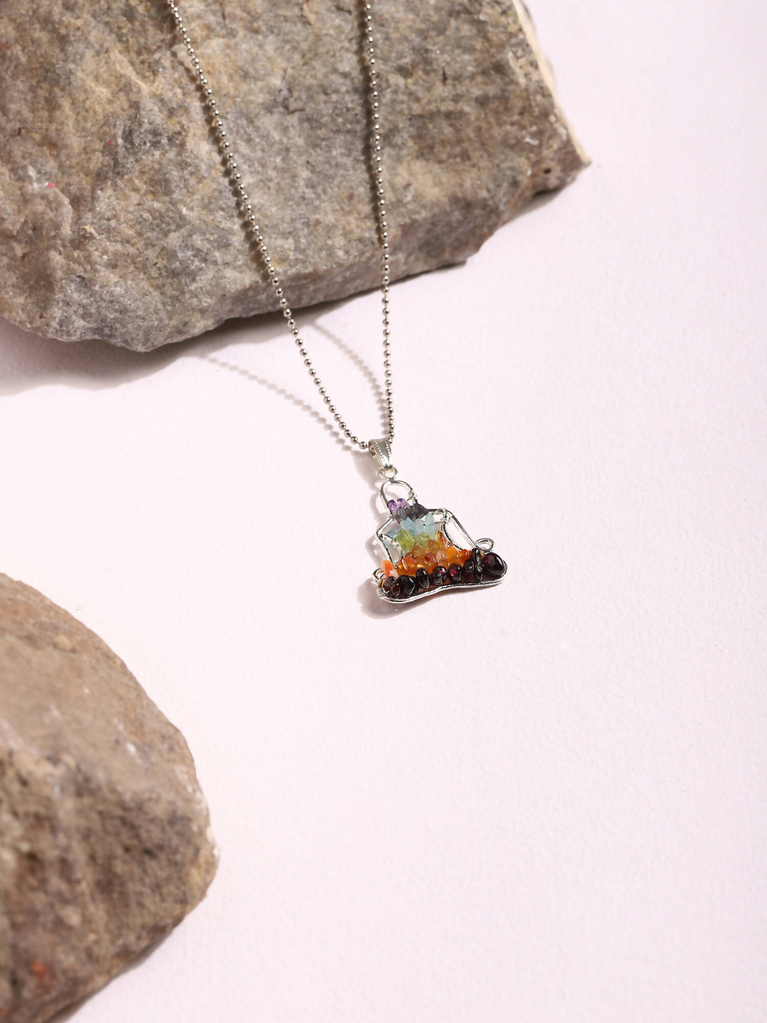 Women's Silver-Toned Blue Silver-Plated Handcrafted Chain - Ruby Raang - Distacart