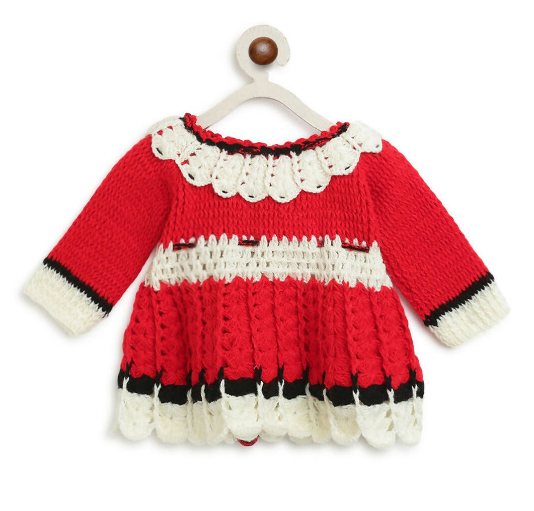 ChutPut Hand knitted Crochet Red Panda Wool Dress - Red - Distacart