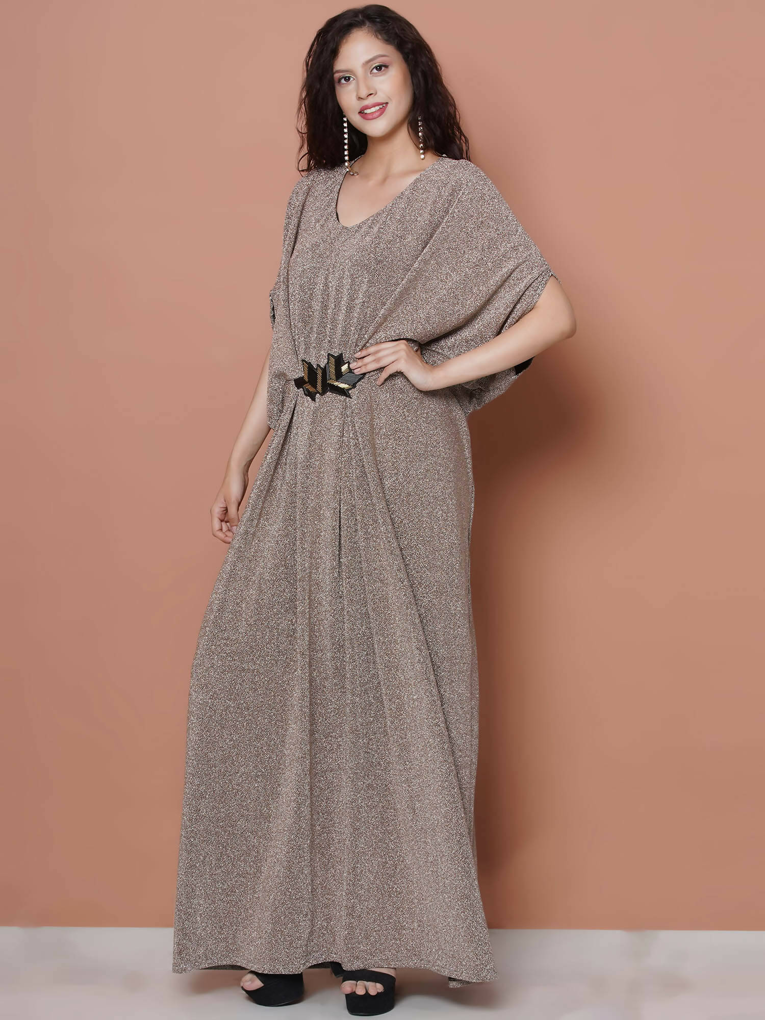 Women Republic Hand Embellished Golden Gown - Distacart