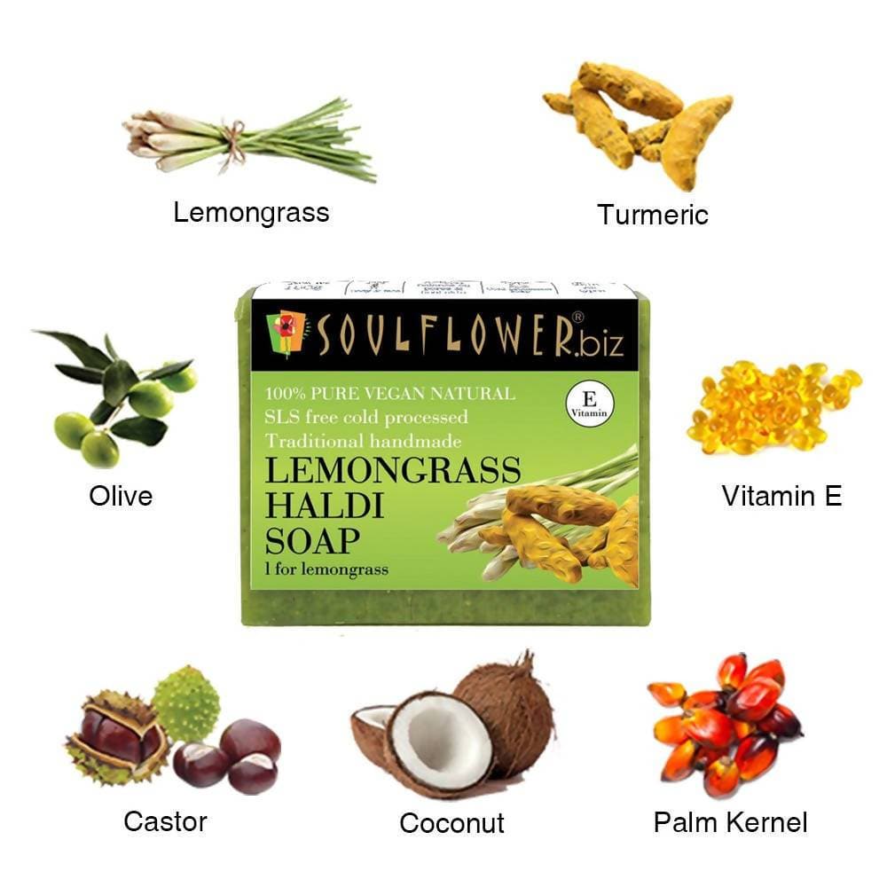 Soulflower Lemongrass Haldi Handmade Soap - Distacart