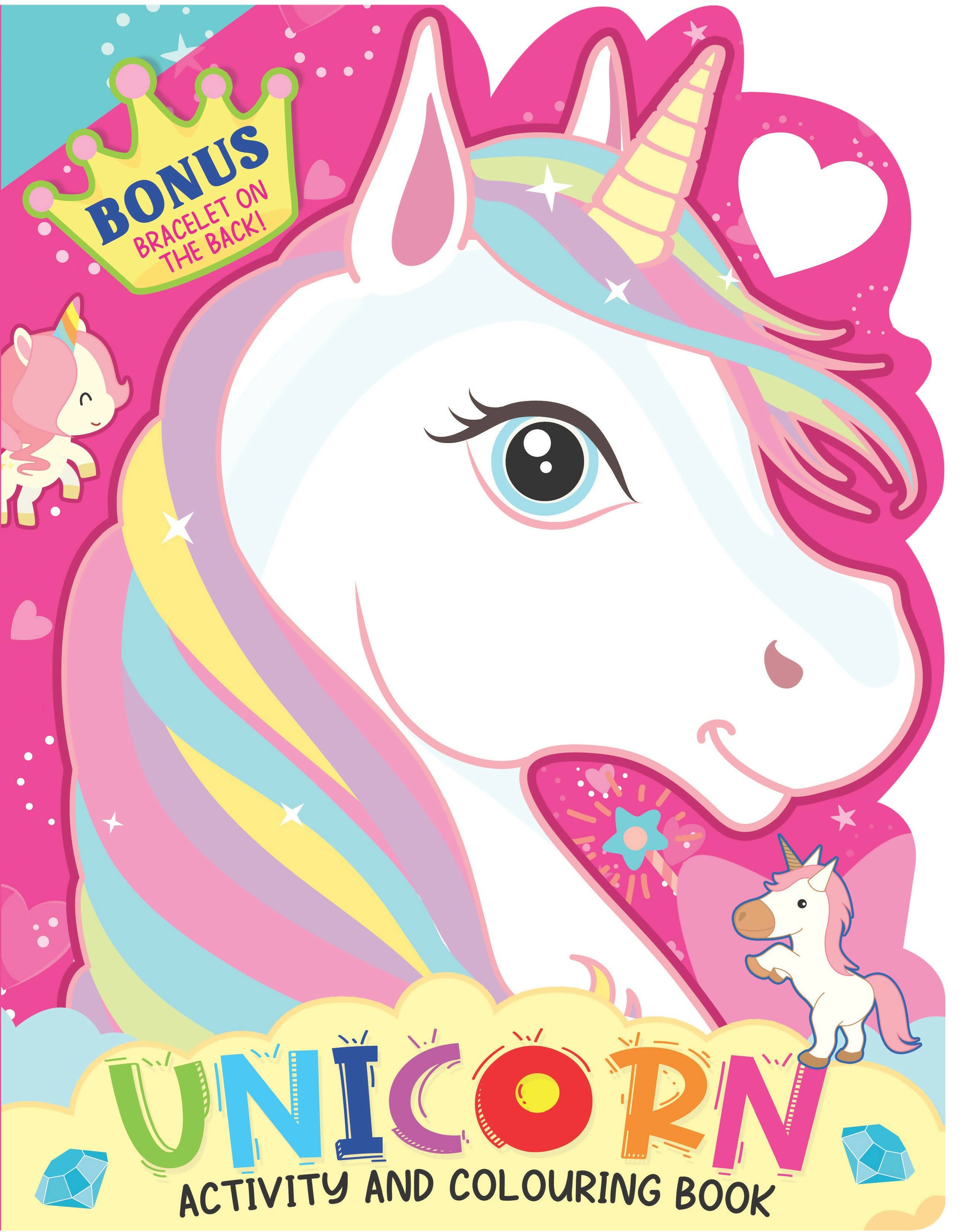 Dreamland Unicorn Activity and Colouring Book- Die Cut Animal Shaped Book : Children Interactive & Activity Book - Distacart