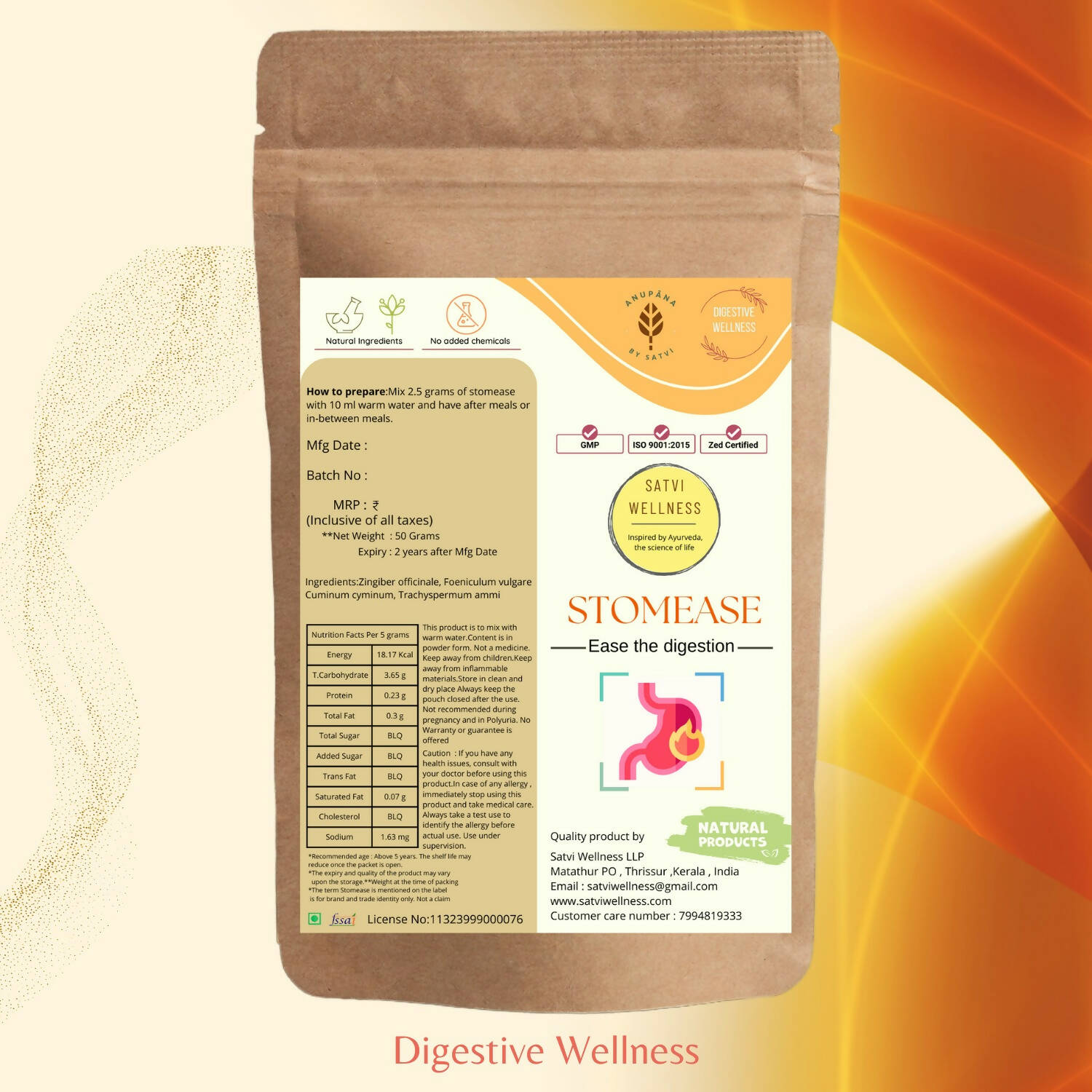 Satvi Wellness Stomease - Herbal Mix - Distacart