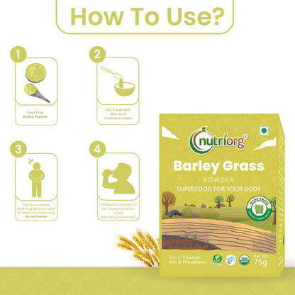 Nutriorg Certified Organic Barley Grass Powder - Distacart