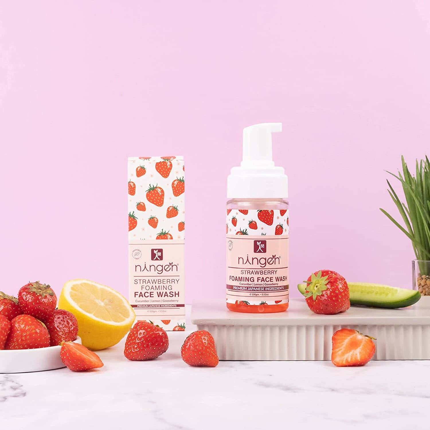 Ningen Strawberry Foaming Face Wash - Distacart