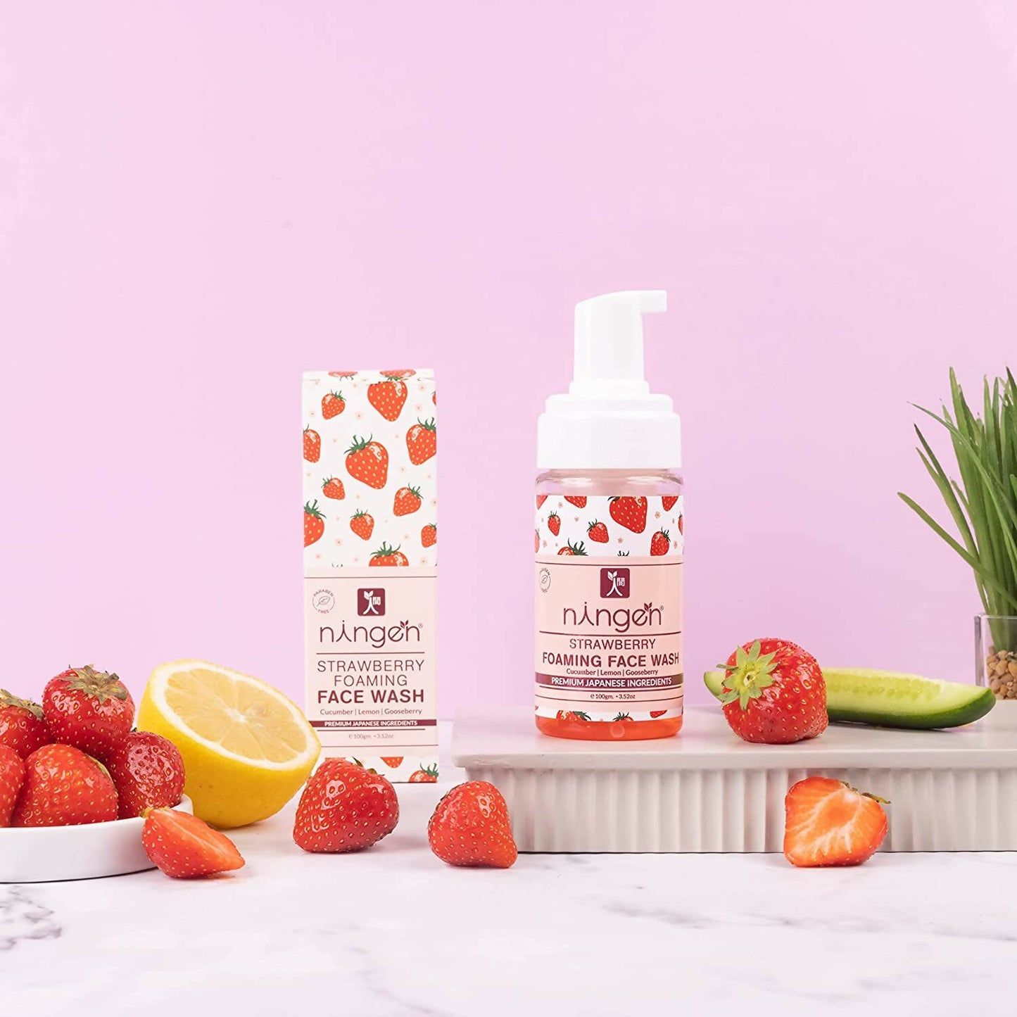 Ningen Strawberry Foaming Face Wash - Distacart