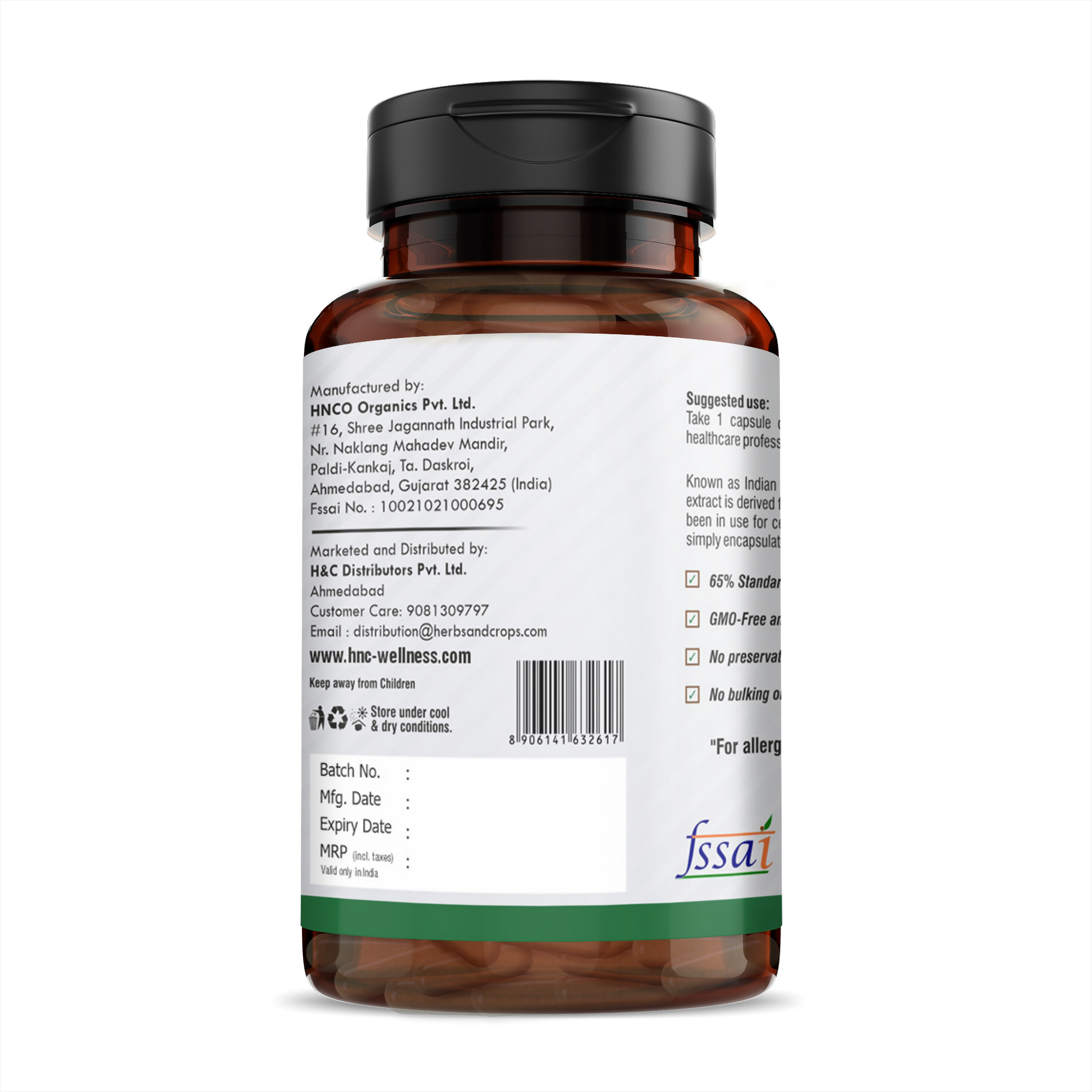 H&C Herbal Boswellia Serrata Veg Capsules - Distacart