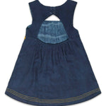 Thumbnail for Mhyssa Blue Square Neck Sleeveless Frock - Distacart