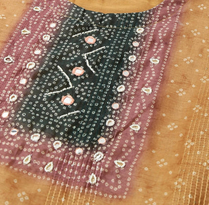 Orange Chinon Digital Printed With Hand Work Kurta - Himanshi - Distacart