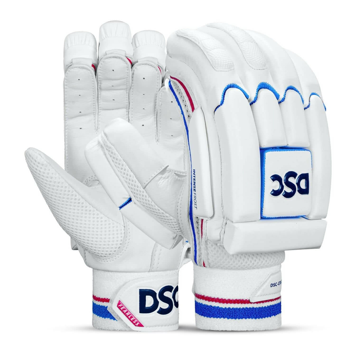 DSC Intense Frost Leather Cricket Batting Gloves for Mens - Right Hand, White, One Size - Distacart