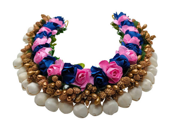 Blue & Baby Pink Hair Gajra