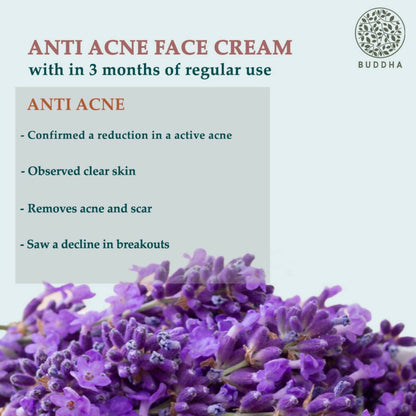 Buddha Natural Anti Acne Face Cream - For Acnes, Pimples, Scars & Marks - Distacart
