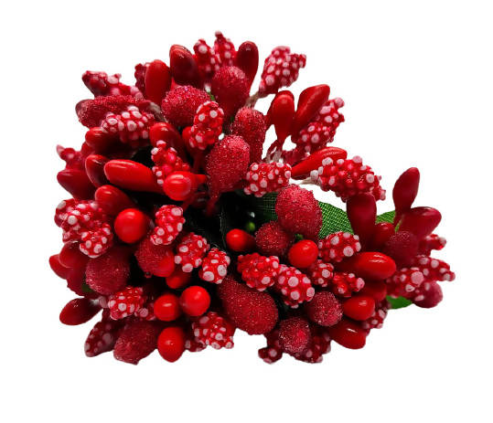 Red Artificial Flower Pollens