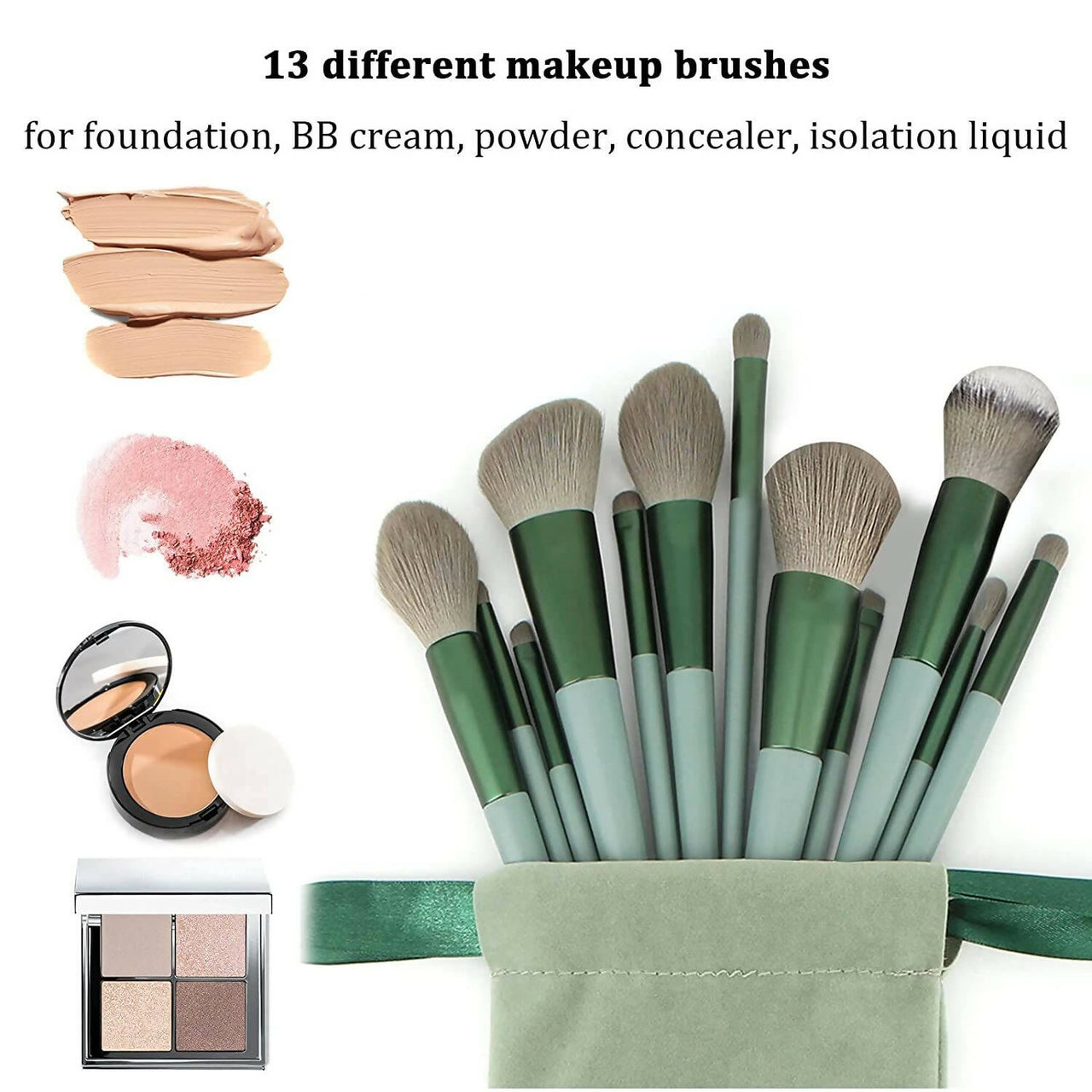 Favon Pack of 13 Professional Makeup Brushes with Free Pouch - Distacart