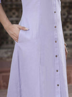 Thumbnail for Juniper Women`s Lilac Cotton Flex Solid A-Line Kurta - Distacart
