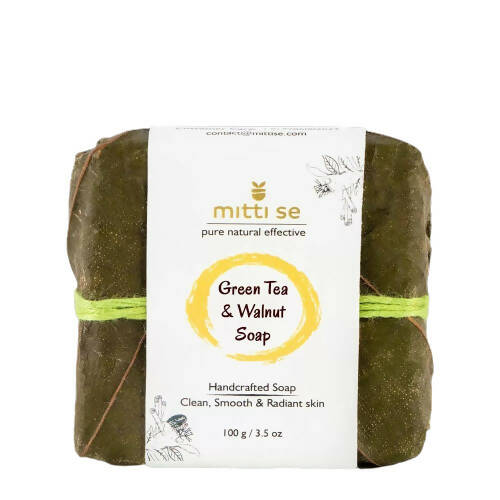 Mitti Se Green Tea Walnut Handcrafted Soap - Distacart