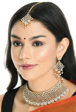 Thumbnail for Mominos Fashion Johar Kamal Traditional Rajwadi Design Heavy Golden Colour Necklace Set - Distacart