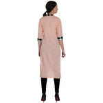 Thumbnail for Kanoor Women's Peach cotton straight kurti