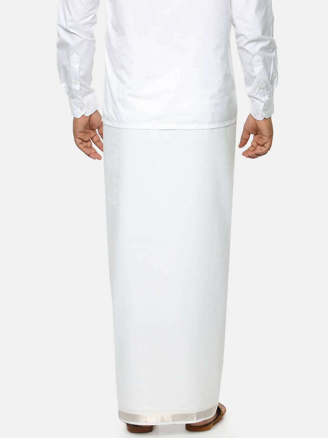 Ramraj Cotton Mens Cotton Silver Jari Dhoti - White - Distacart