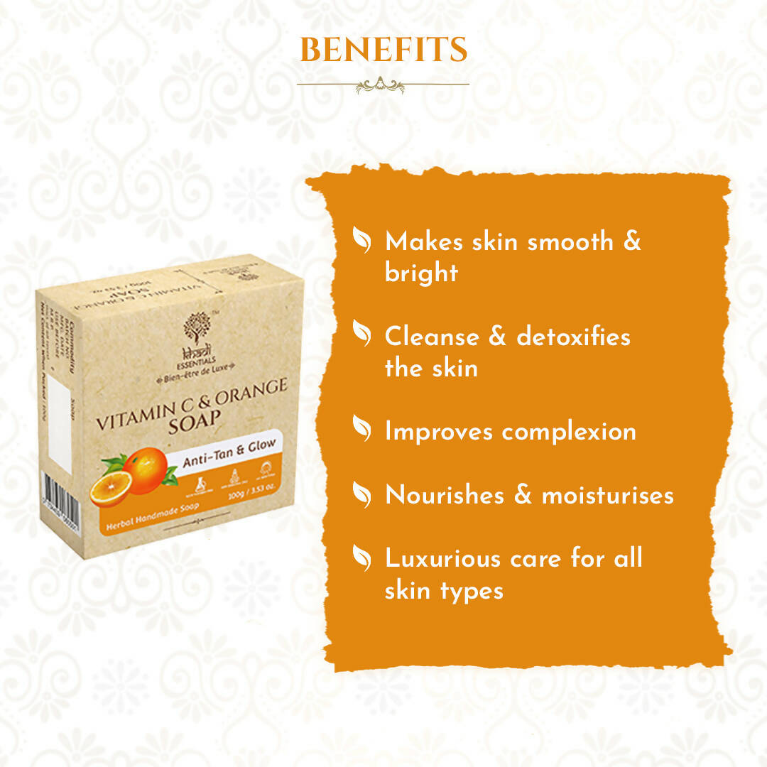Khadi Essentials Vitamin C & Orange Handmade Herbal Soap - Distacart