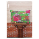 Thumbnail for The Decor Nook Parrot Green Base With Multicolour Flowers Print Cushion Cover - Distacart