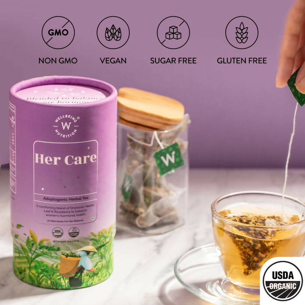 Wellbeing Nutrition Her Care Herbal Tea - Distacart