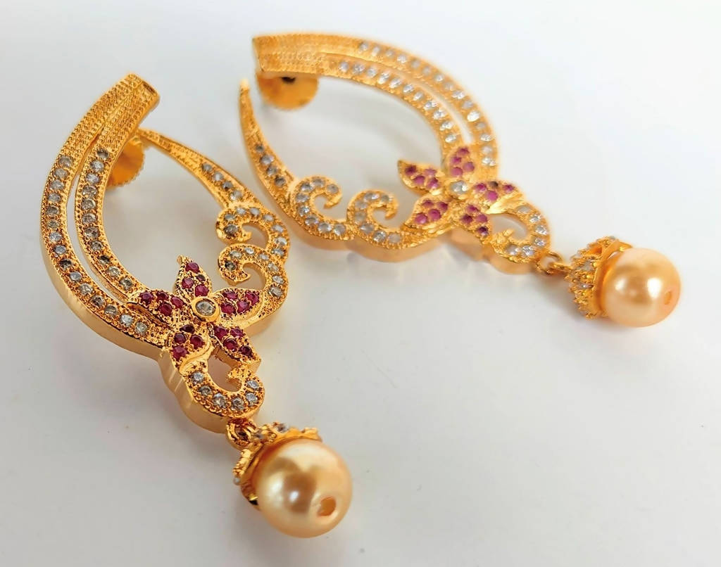 Pink CZ Designer Earrings - Distacart