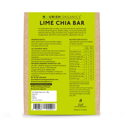 Nourish Organics Lime Chia Bar - Distacart