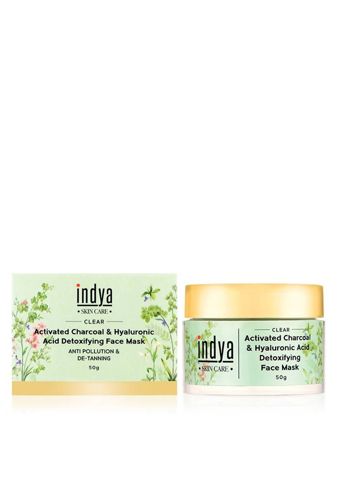 Indya Activated Charcoal & Hyaluronic Acid Detoxifying Face Mask Ingredients