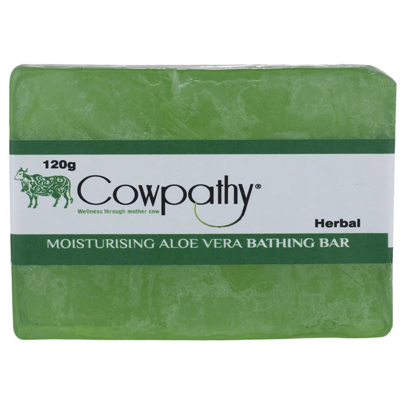 Cowpathy Herbal Moisturising Aloe Vera Bathing Bar (120 GM) - Distacart
