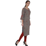 Thumbnail for Kanoor Women's Brown rayon straight kurti