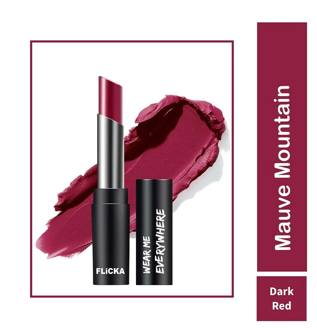 FLiCKA Wear Me Everywhere Creamy Matte Lipstick Mauve Mountain - Maroon - Distacart