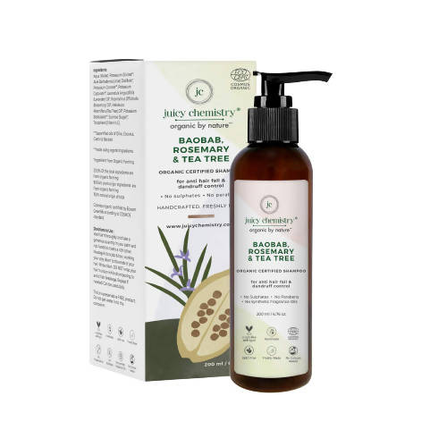 Juicy Chemistry Baobab Rosemary & Tea Tree Organic Shampoo - Distacart