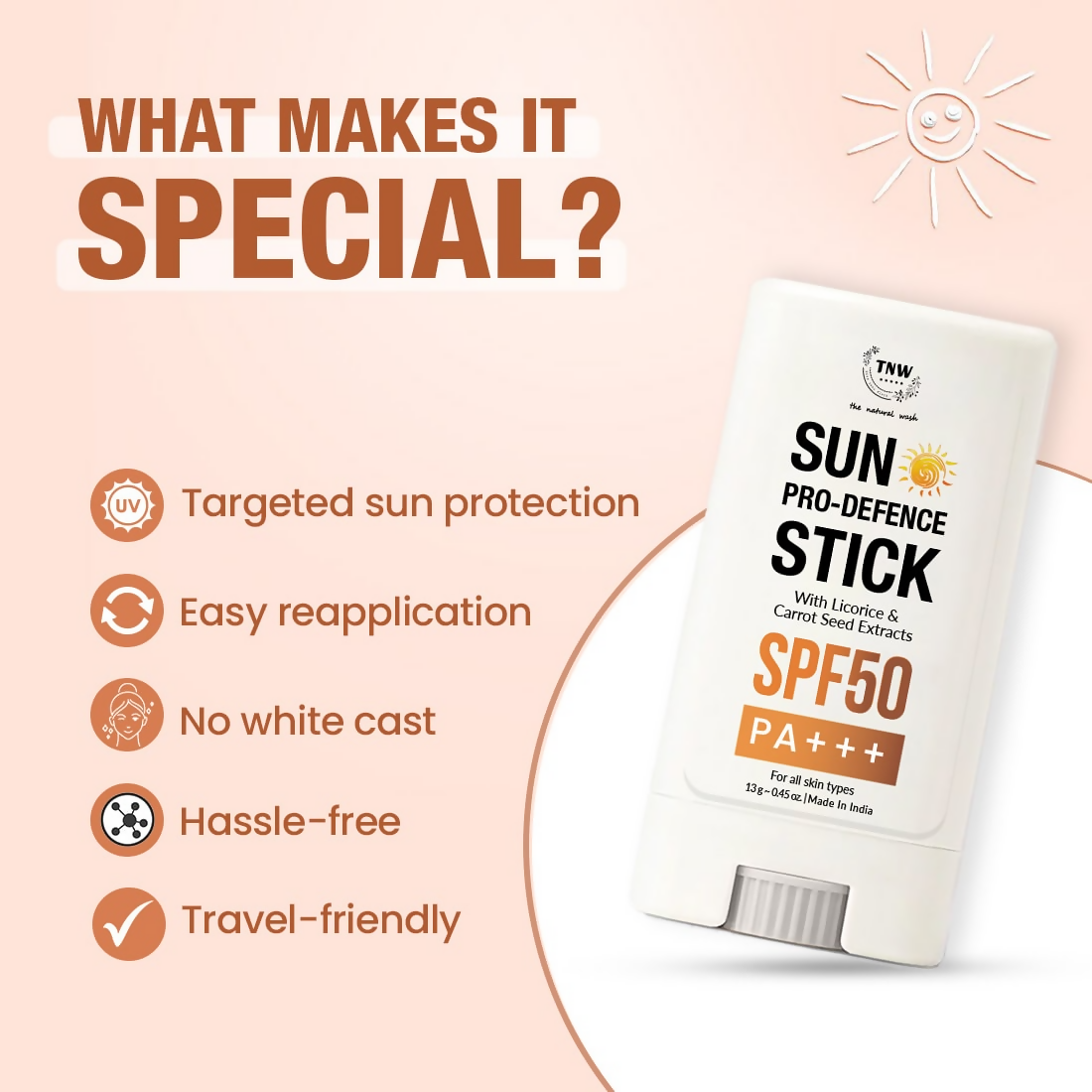 The Natural Wash Sun Pro Defence Sunscreen Stick SPF50 - Distacart