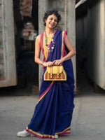 Thumbnail for Suta Purple Solid Mul Cotton Saree - Distacart