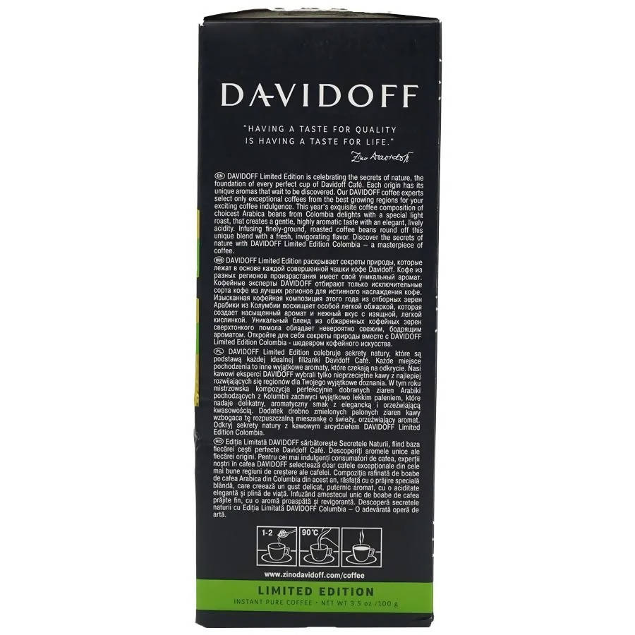 Davidoff Secrets Of Nature Colombia Limited Edition Coffee Powder - Distacart