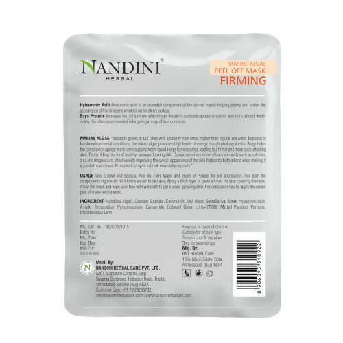Nandini Herbal Marine Algae Peel Off Mask Firming - Distacart