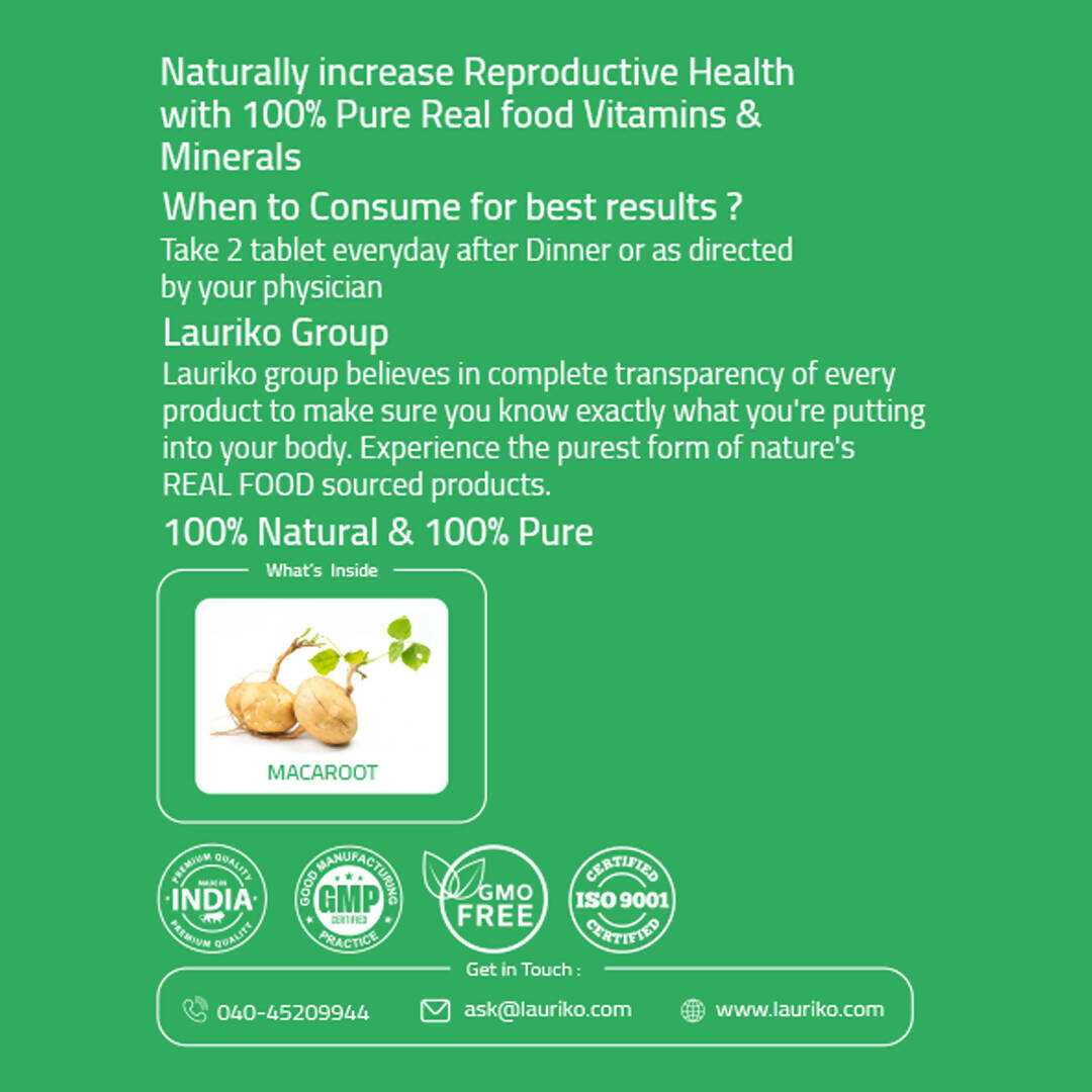 Laurik Maca Root Supplement 1000Mg Tablets | Supports Stamina, Strength & Energy - Distacart